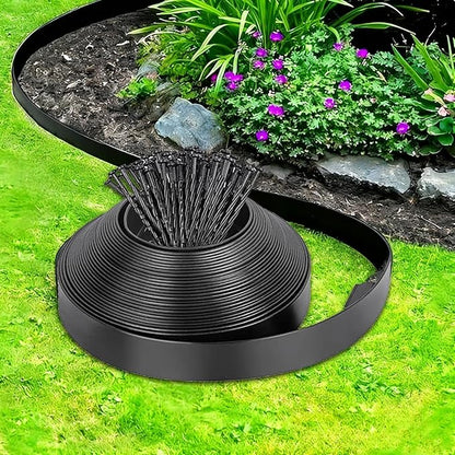 Landscaping Edging,Decorative Garden Fence Border - Border Edging for Lawn with 30 Spikes,for Flower Beds Yard Paver Playground Backyard Porch Landscaping