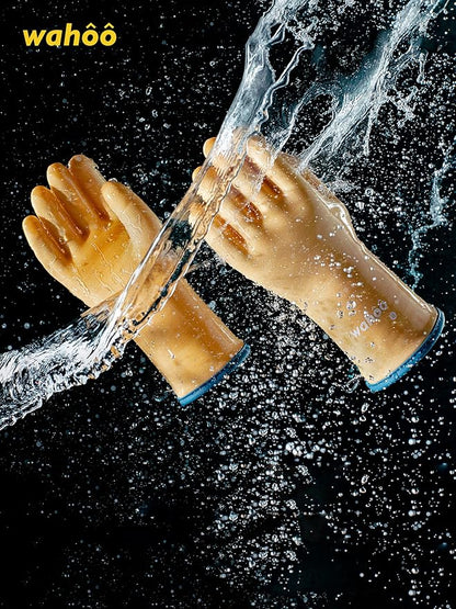 LANON Protection Wahoo Liquid Silicone Smoker Oven Gloves, Food-Contact Grade, Heat Resistant Gloves for Cooking, Grilling, Baking, Yellow, M/8