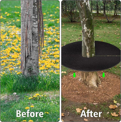 32.5 Inch Non-Woven Tree Mulch Ring,Reusable Tree Weed Barrier Mat,Degradable Tree Mulch Used to inhibit Weed Growth and Landscape Weed Control Plant Root Protection (6Pack)