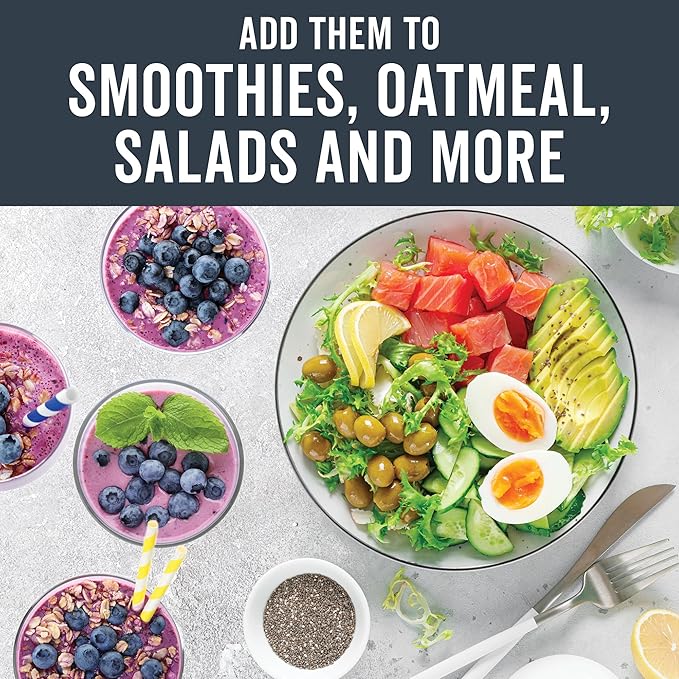 Viva Naturals Organic Chia Seeds, 1 lb (454 g) – Plant-Based Omega-3 and Vegan Protein, Gluten Free & Non-GMO, Perfect for Smoothies, Salads & Chia Pudding