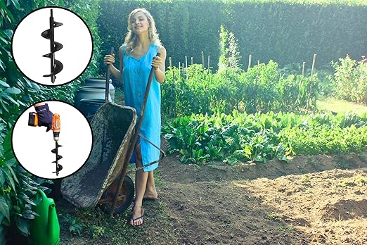 The Ashman 12 Inch Auger -It is Made of Heavy Duty Steel and Has a 12 Inch Long Helical Screw Blade- It is a Hand Held Auger Which as Used to Drill Through The Soil (Pack of 2)