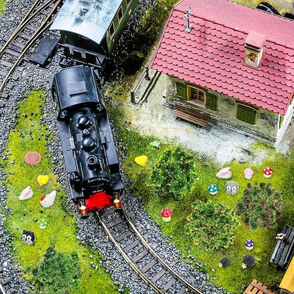 Hoteam 72 Pcs Miniature Garden Accessories Mini Moss Garden Animals Rabbit Owl Miniature Figurines Fake Diorama Trees Natural Outdoor Sheet for DIY Fairy Craft Decor