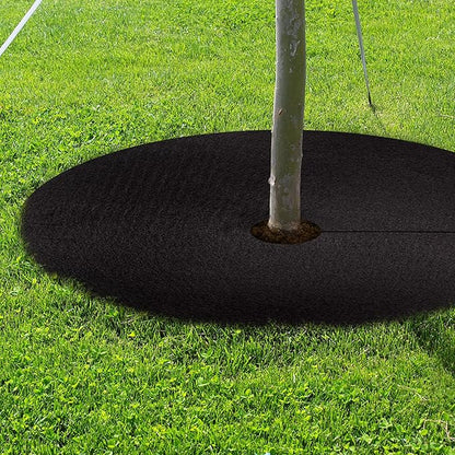 32.5 Inch Non-Woven Tree Mulch Ring 6 Pack, Weed Barrier Mat,Degradable Tree Mulch Used to inhibit Weed Growth and Landscape Weed Control Plant Root Protection (Black-6 pack-32.5")