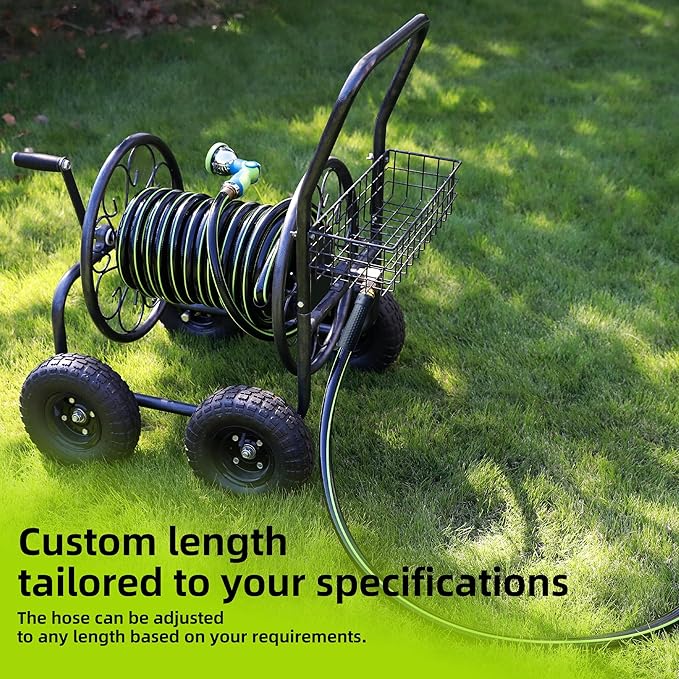 Worth Leader Short Garden Hose 5/8 in. x 4 ft. -No Kink, Flexible, Leakproof, Both Female Fittings -Heavy Duty Durable PVC Lightweight Water Pipe with Brass Aluminum Ends for Household & Yard Use