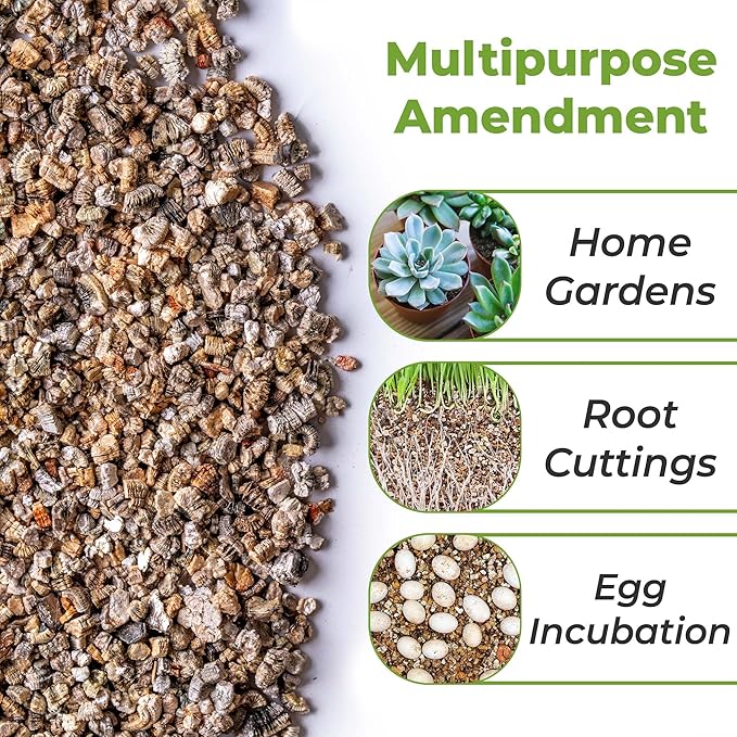 Organic Vermiculite by Perfect Plants - 8 Dry Quarts Natural Medium Grade Soil Additive for Potted Plants