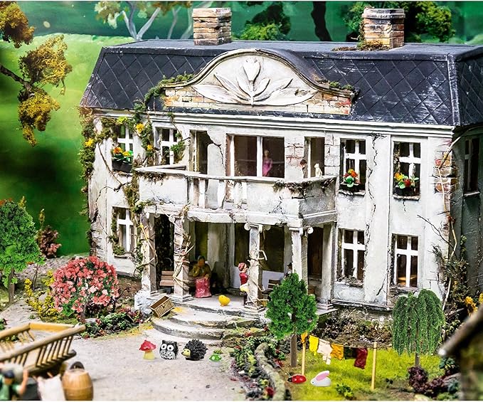 Hoteam 72 Pcs Miniature Garden Accessories Mini Moss Garden Animals Rabbit Owl Miniature Figurines Fake Diorama Trees Natural Outdoor Sheet for DIY Fairy Craft Decor