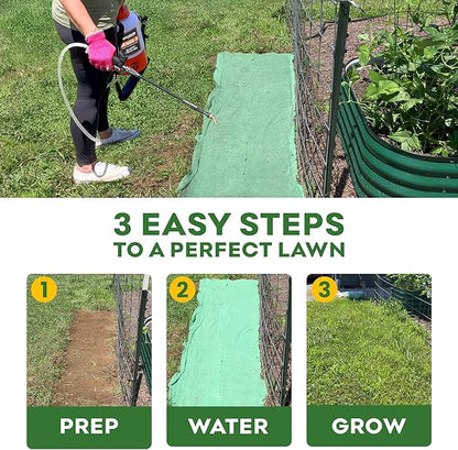 Petramax ReadyRoll Biodegradable Grass Seed Mat for Lawn (54 ft.) - All Year Green 3-in-1 Tall Fescue & Kentucky Grass Seed Rolls w/Mulch & Fertilizer - Lawn Repair Patch - Just Roll, Water, Grow