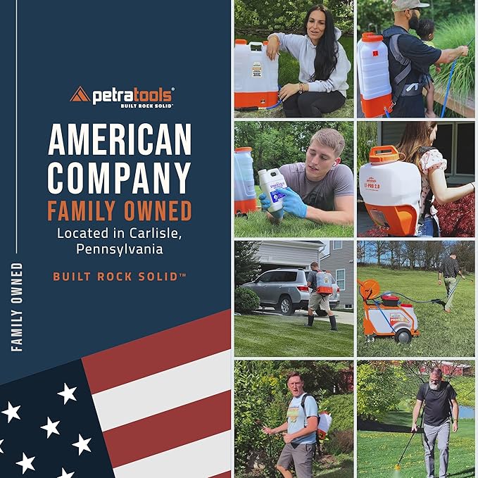 PetraTools EZ1 Battery Powered Sprayer 1 Gallon - Lawn and Garden Electric Sprayer for Weed/Pest Control, Watering & More - Battery Operated for Effortless Spraying (1 Gallon)