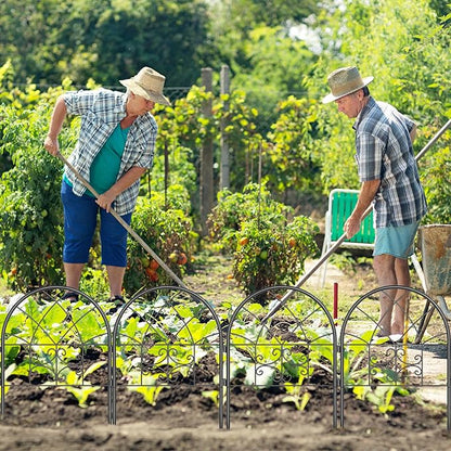 Garden Fence Panel, 25.7in(h) x 19.6in(l) Arched No Dig Fencing Border Outdoor, Rustproof Metal Animal Barrier for Pet, Garden Edging Border for Garden, Yard,Flower Beds.