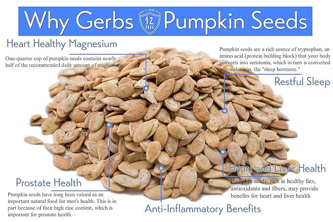 Gerbs Toasted Onion & Garlic Whole Pumpkin Seeds 4 lbs. | Small Batch Roasted, In-Shell, Resealable Bag | Bold & Savory Crunch | Top 14 Allergen-Free