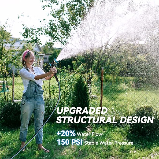 Retractable Garden Hose Reel 120 ft x 1/2 in, Heavy Duty Hose Reel Wall Mount with Any Length Lock, Slow Return System, 180° Swivel Bracket, 10-Pattern Garden Hose Nozzle, Dark Grey