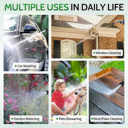 AUTOMAN Garden Hose Nozzle Heavy Duty, Fireman Hose Nozzle, High Pressure Water Hose Sprayer Nozzle, Adjustable Spray Nozzles for Washing Car, Cleaning Ground, Watering Plants, Showing Pets