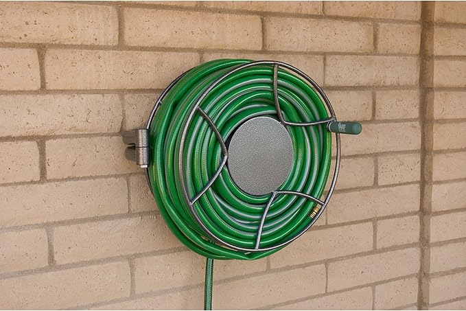 Yard Butler Wall Mounted Swivel Hose Reel, 180°, 100ft - Leakproof Hose Storage Solution - Durable Powder Coated Steel Construction - Rust Resistant Outdoor Watering Accessory - Tangle-Free Operation