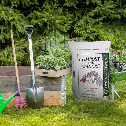 Michigan Peat Compost and Manure Blend, Garden Magic Mix with Odor-Free Blend, 40 Lbs - Outdoor Lawn and Gardening Mixture with Nutrients and Minerals for Soil Potting and Planting