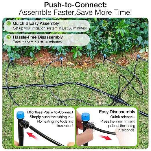 MIXC Quick Connector Drip Emitters for 1/4" Tubing, Adjustable Flow, 360° Fan-Shaped Sprayer (Drip Emitter Stream, 20 Packs)
