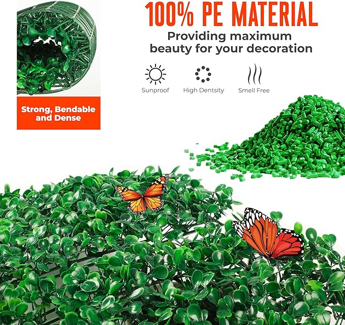 12Pcs Artificial Grass Wall Panels - 10”x10” Grass Backdrop Wall, UV Protected Greenery Decor for Indoor Outdoor Use (10”x10” (12pcs))