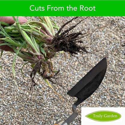 Effortless Weeding: Sharp Sickle Cuts Roots, Saves Time - with Thick Leather Sheath & Sharpening Stone