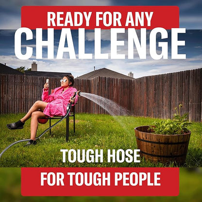 Best 50 ft Metal Garden Hose Set - No-Kink Durable 316 Stainless Steel, 10-Way Zync Spray Nozzle & Hook – Tough Flexible Heavy Duty Water Hoses, Naval Brass, Rust, Weather, LeakProof