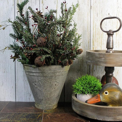 CVHOMEDECO. Farmhouse Galvanized Wall Planter Rustic Metal Flower Holder Wall Mount Flower pots for Garden and Wall Decor, Set of 2