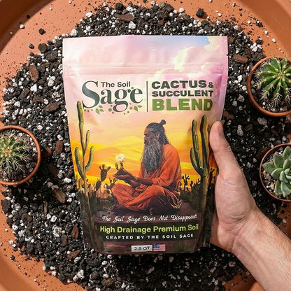 Soil Sage Cactus & Succulent Potting Mix 2.5Qt - Premium Fast Draining Soil for Indoor Plants and Aloe Vera - High Drainage Blend for Healthy Roots and Growth - Made in USA (Cactus / 2.5 QT)