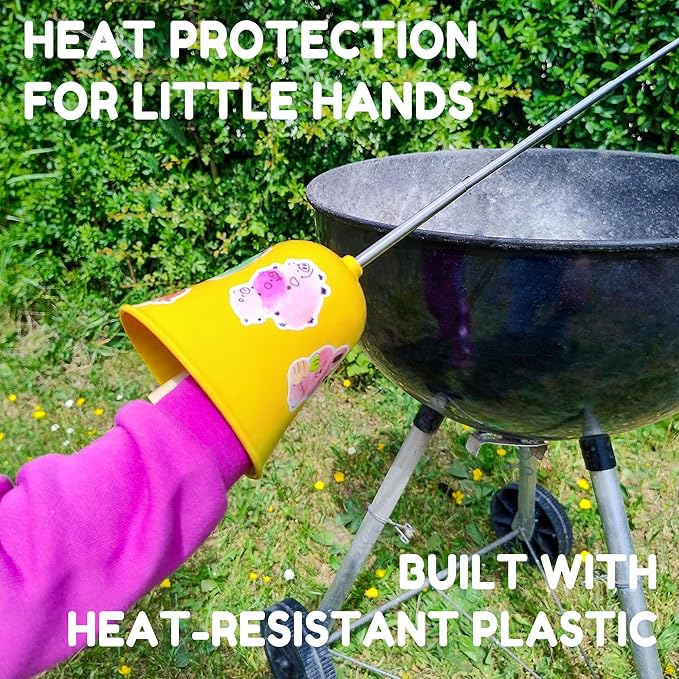 S'mores Stick Kit – 32 Inch Marshmallow Roasting Sticks with Colorful Hand Guards – 5-Pack Telescoping Campfire Skewers for Kids – Heat-Resistant Safe Set for Fire Pit, BBQ, Camping – Fun Gift Idea