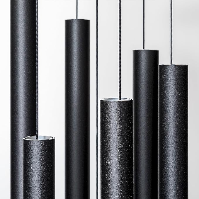 Corinthian Bells by Wind River - 74 inch Black Wind Chime for Patio, Backyard, Garden, and Outdoor Decor (Aluminum Chime) Made in The USA