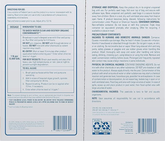 Clorox® Pool&Spa™ Shock XTRABLUE® Plus, Kills Bacteria & Algae in Swimming Pools, Swim-Ready in 15 Minutes, (12-Pack)