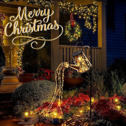 Solar Lights Outdoor Garden Decor, Large Lanterns Watering Can Lights Gardening Gifts for Mom Women Grandma Birthday, Hanging Lights Outdoor Decoration for Yard Porch Patio Backyard