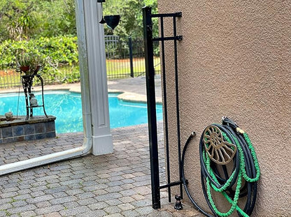 12-Inch Bronze Finish Cast Iron Nautilus Seashell Decorative Hose Holder: Wall-Mounted Outdoor Nautical Décor for Stylish and Functional Garden Organization