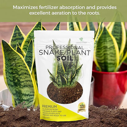 Professional Snake Plant Soil | Large 2.2 Quarts Ready to Use for Snake Plants | Peat Moss, Coco Coir, Perlite, Dolomite | Made in USA