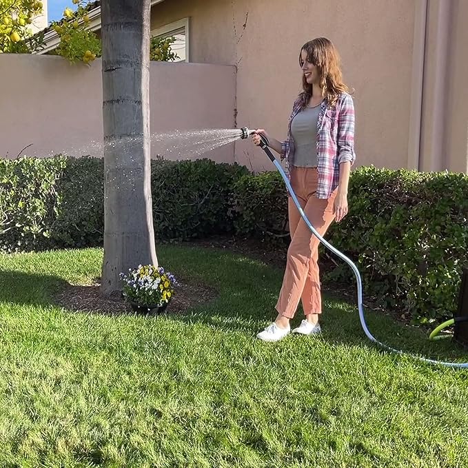 Atlantic Heavy Duty Garden Hose 10 ft x 5/8 Inch Green Color, Short Connection Leader Hose 10' with Male-Female Connectors (10 Feet)