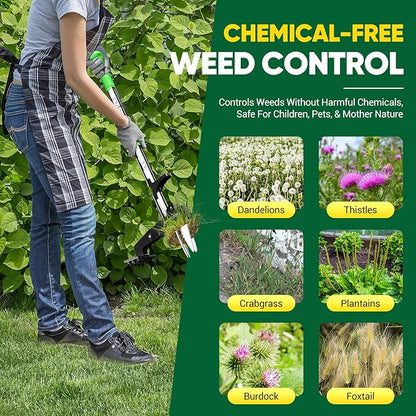 Stand Up Weeder Puller, 4-Claws Gardening Weeding Tools - Phlexpro 2025 New Upgraded Back-Saver 39.3" Long Handle Weed Puller Dandelion Remove Tool for Garden/Lawn/Patio/Farm Use