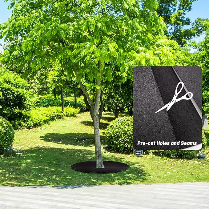 20.47 Inch Non-Woven Tree Mulch Ring,Reusable Tree Weed Barrier Mat,Degradable Tree Mulch Used to inhibit Weed Growth and Landscape Weed Control Plant Root Protection (10 Pack)