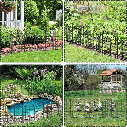 32.5 ft(L) x 22 in(H) Garden Fence, 30 Panels Arched No Dig Fence, Decorative Animal Barrier Fencing with Ground Stake, Rustproof Metal Garden Edging Border for Dog, Rabbit, Outdoor Yard Patio Decor
