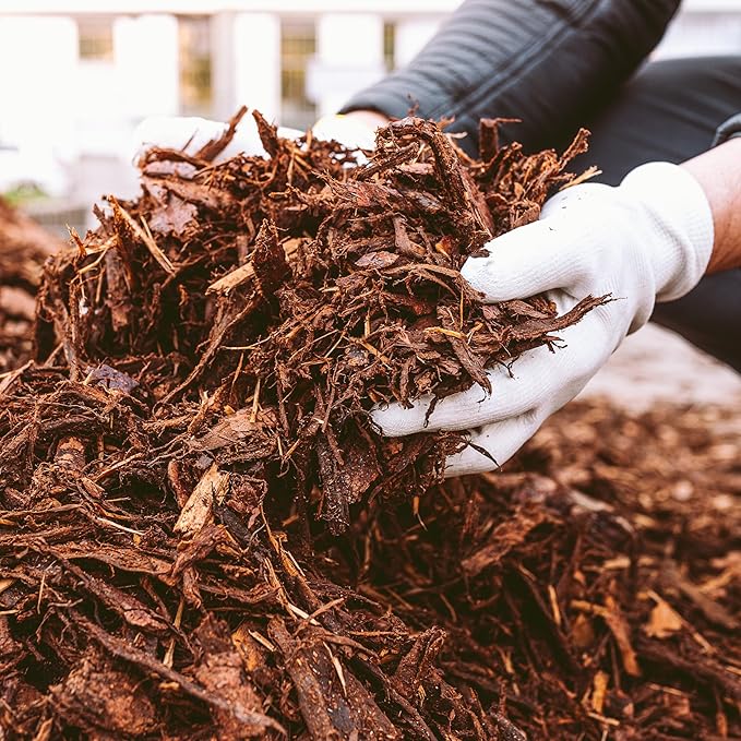 Premium Brown Wood Mulch for Landscaping, Gardens, Lawns, Potting Media, and Potted Plants (1 CF - 28 L - 30 QTS)