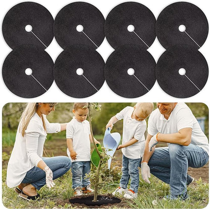 20.47 Inch Non-Woven Tree Mulch Ring 8 Pack, Weed Barrier Mat,Degradable Tree Mulch Used to inhibit Weed Growth and Landscape Weed Control Plant Root Protection