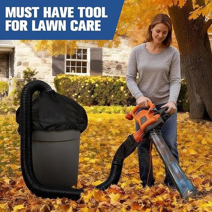 Leaf Collector for Major Brand Leaf Blower/Vacuum/Mulcher, 8FT Hose with Adjustable Adapter Fits 2.3"-5" Ports