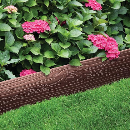 MASTER MARK Terrace Board, Landscape Coiled Edging, Grass Barrier, Bender Board, Garden Borders (Brown) 4 in. x 40 ft. with 10 Stakes