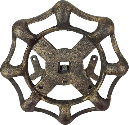 Vintage Outdoor Faucet Spigot Garden Hose Holder - Cast Iron with Weather-Resistant Bronze Finish - Decorative Wall-Mounted Hose Hanger - Holds 75 Feet - Ideal for Garden and Patio