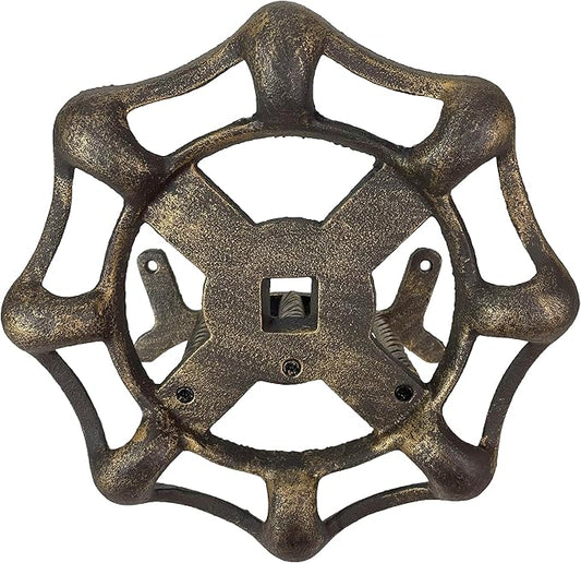 Vintage Outdoor Faucet Spigot Garden Hose Holder - Cast Iron with Weather-Resistant Bronze Finish - Decorative Wall-Mounted Hose Hanger - Holds 75 Feet - Ideal for Garden and Patio