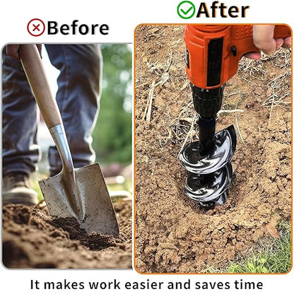 4 x 16 Inch Auger Drill Bit for Planting–Garden Spiral Hole Drill Planter for Bulbs, Bedding Plants & Umbrella Holes|3/8" Hex Drive|The Ultimate Bulb Planter Tool for Cordless Drill