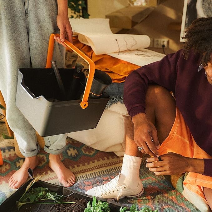 Fiskars Garden Tool Caddy with Removable Small Tool Storage for Indoor and Outdoor Gardening Use, Made with Recycled Plastic