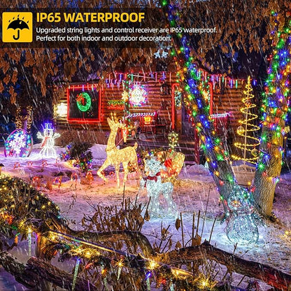 1000 LED 328ft 11 Modes with Timer Remote Christmas String Lights IP55 Outdoor Waterproof UL Certificated Indoor Fairy Lights Garden Patio Christma Trees Parties Wedding Decoration Two-Color