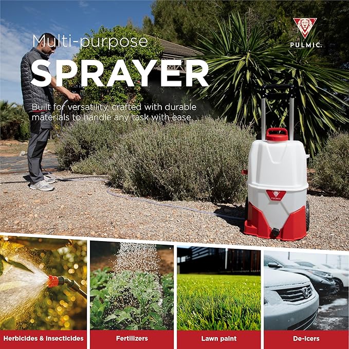 Electric Sprayer for The Application of agrochemical Products. 3 speeds. 35L. 4 bar. up to 7 Hours of Autonomy. Removable Lithium Battery. Includes Accessories (9.25 Gal Cart Sprayer)