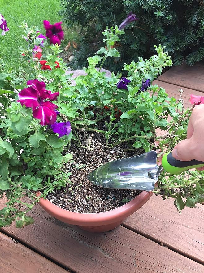 Garden Guru Transplanter Trowel Shovel - Stainless Steel - Rust Resistant - Ergonomic Grip - Perfect Hand Shovel Tool for Gardening Weeding Transplanting and Digging in Garden Beds (4 Pack)