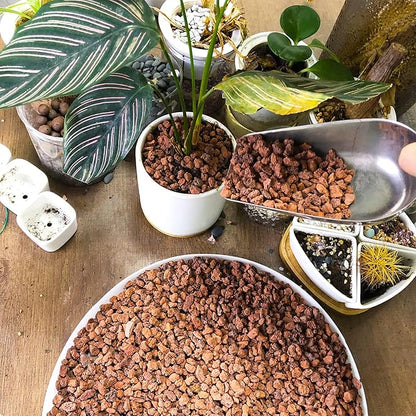 14lb Red Lava Rock for Plant, Horticultural Volcanic Rock Soil for Decorative Landscaping Bonsai, Cacti, Succulents Plants Top Dressing for Release Excess Water