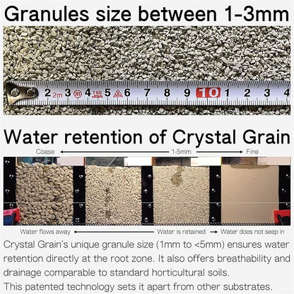 LA TERRA Soil for Succulents, Caudiciforms & Cacti, 3L (Medium Grain) Made in Japan– Nutrient-Enriched, Clean, No Mess, Reusable-Crystal Grain