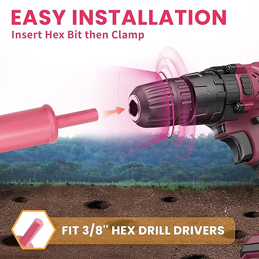 TCBWFY Garden Auger Drill Bit Set - 3.5 x 16 Inch & 1.6 x 16.5 Inch Auger Drill Bits for Planting - Heavy-Duty Garden Tools for Bulbs, Flowers, and Vegetables