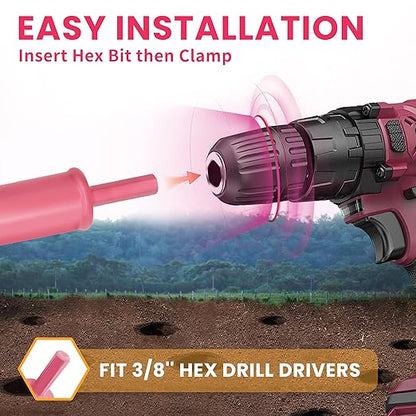 TCBWFY Garden Auger Drill Bit Set - 3.5 x 16 Inch & 1.6 x 16.5 Inch Auger Drill Bits for Planting - Heavy-Duty Garden Tools for Bulbs, Flowers, and Vegetables