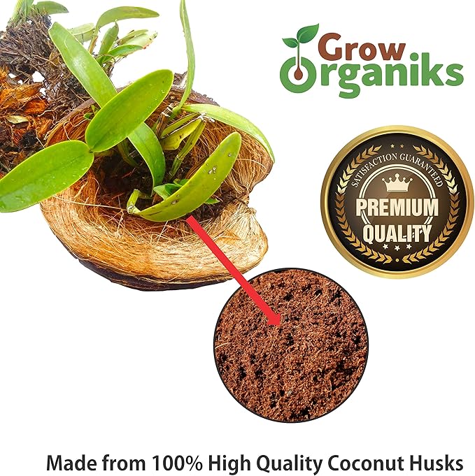 Pack of 10 Organic Coco Coir Bricks - 100% Natural Compressed Coco Peat Brick Coconut Fiber Substrate, Plant Soil Enhance Root Growth for Herbs, Flowers, House Plants